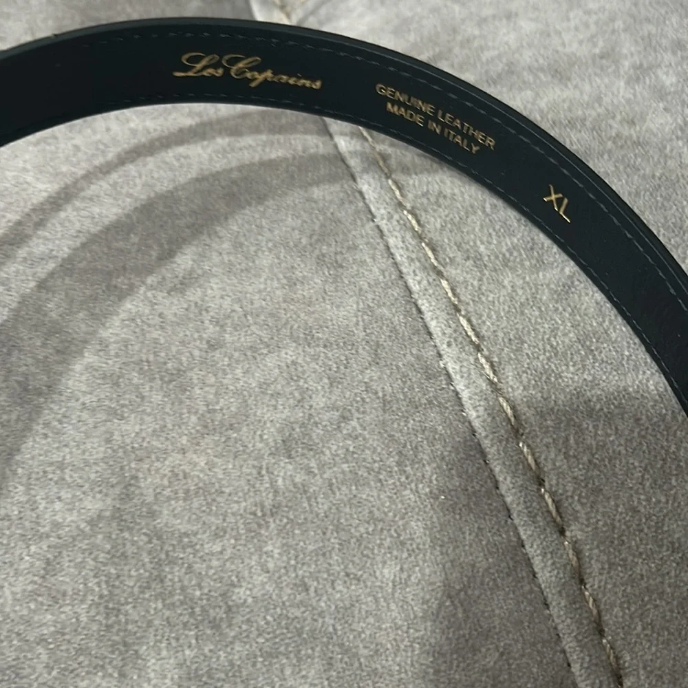 2 LES COPAINS // vintage LC gold logo black leather belt Y2K